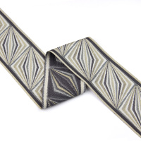Текстильный бордюр XJL313-4 Mirtex серый/графитовый "Vermont", ширина 7 см