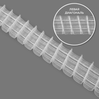 Шторная лента левая диагональ 4401MP (1:2) Oz-is Premium прозрачная 5 см (4 кармана, 2 лески)
