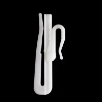 Крючок регулируемый высоту штор, пластиковый MirTex SJ-7 см белый