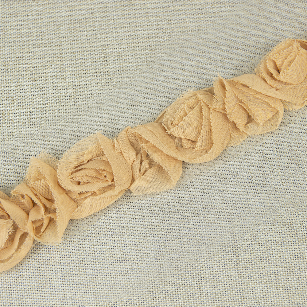 Тесьма объемная C1657 бежевый Шир:5,5см