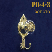 Держатель для подхватов PD-4-3 золото с прозрачной вставкой