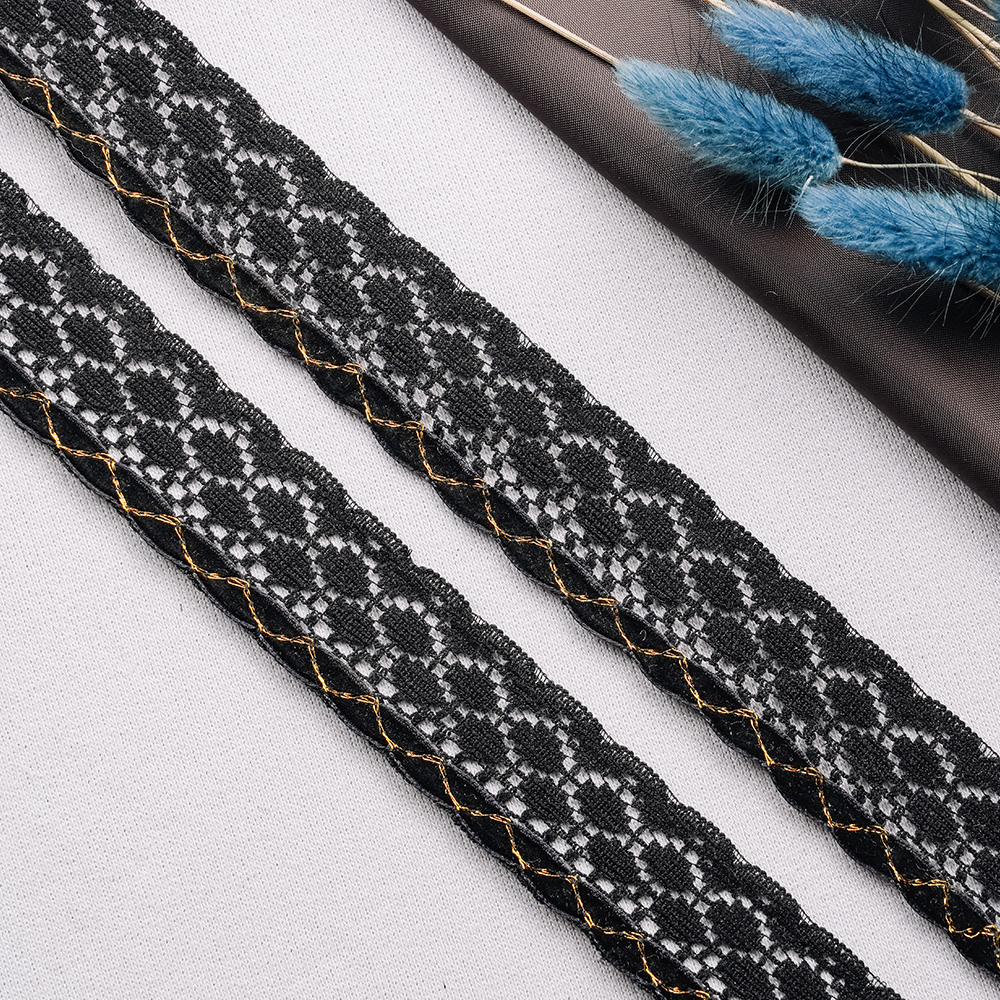 Тесьма с люрексом 19A-UG1286 черный