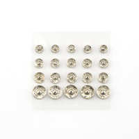 Кнопки пришивные Hemline, металлические 420.99/G002 (5 блистер х 20 пар)