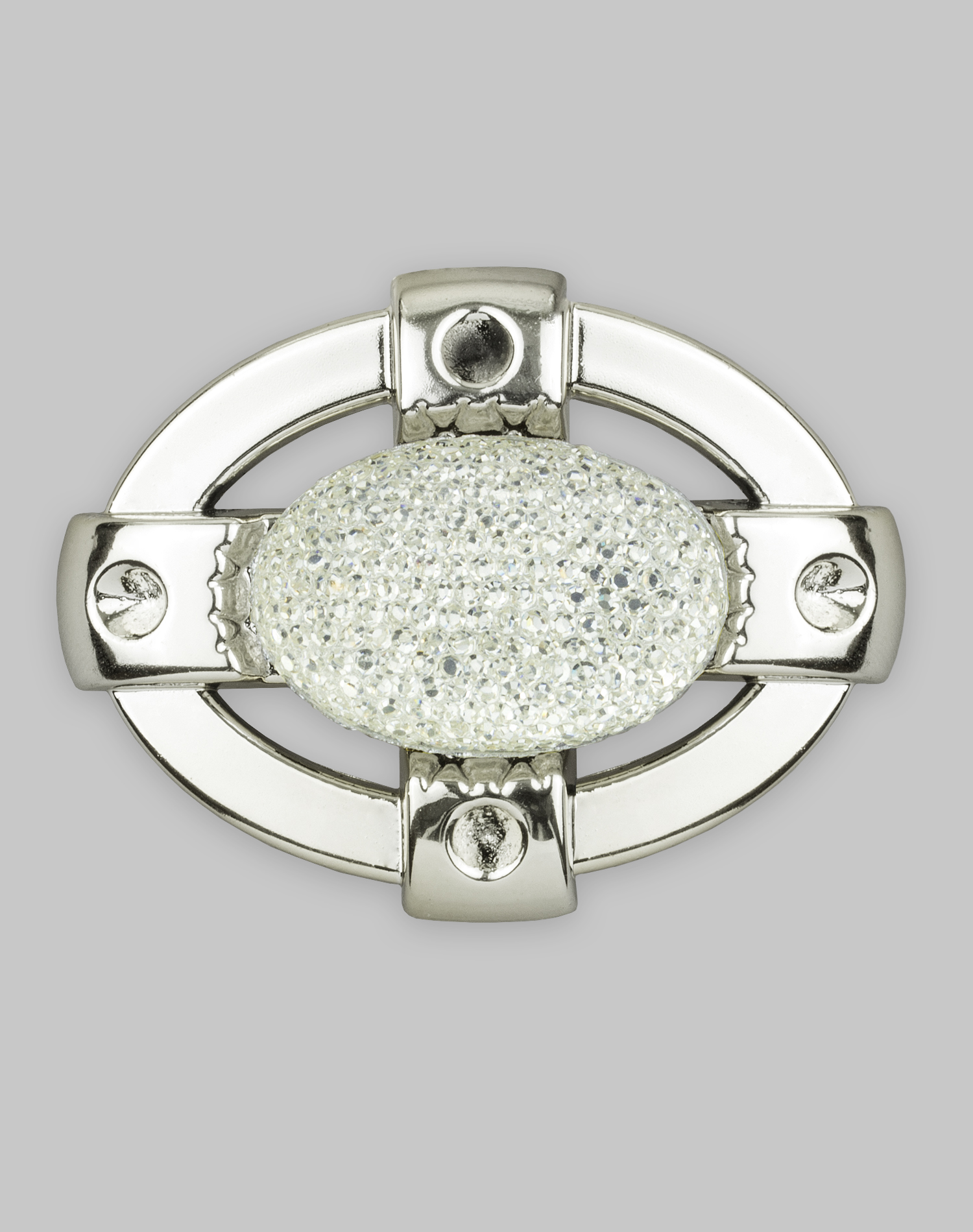 Пряжка пластик со стразами A490 никель