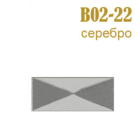 Украшения металлические клеевые Прямоугольник B02-22 серебро