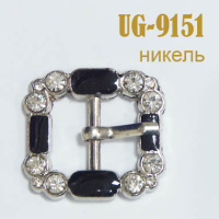 Пряжка со стразами 9151-UG никель с язычком