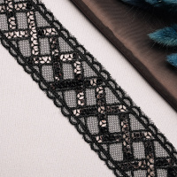 Тесьма с пайетками 91146-D103 черный