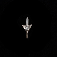 Эмблема-усик со стразами Треугольник 9711-UG никель
