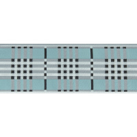 Бордюр для штор "Тартан" YY9014-2 Mirtex бирюзовый/серый 9 см