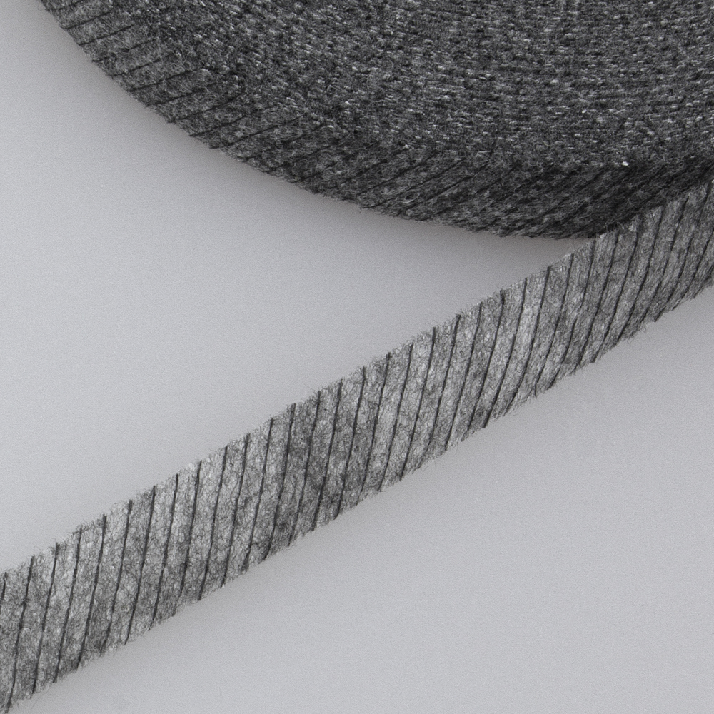 Лента нитепрошивная по косой серый 10 мм/100 м (9524W)