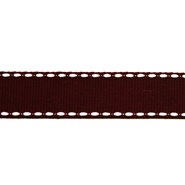 Лента репсовая A6533(6601) бордо GCC179 прошитая 15 мм