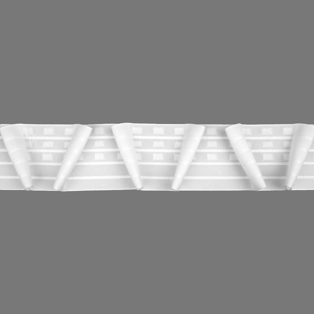 Шторная лента 4431P (1:2) Oz-is Premium тканая 6,5 см (3 кармана, корд-4 шнура) двойная венецианская складка