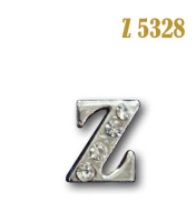 Буква объемная со стразами металлическая Z 5328