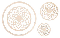 Деревянные заготовки для творчества  Основа для ловца снов "диски с филигранями и кольцо" Rayher 62826000 (4 шт)