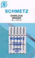 Иглы универсальные хромированные для коверлоков и плоскошовных машин №65 Schmetz ELx705 CF (5 шт)