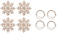 Декоративная подвеска "снежинка" с джутовым шнуром Rayher 46330000 (4 шт)