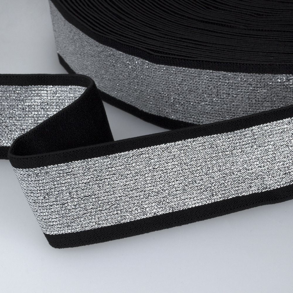 Резинка J224-4 см черный/серебро