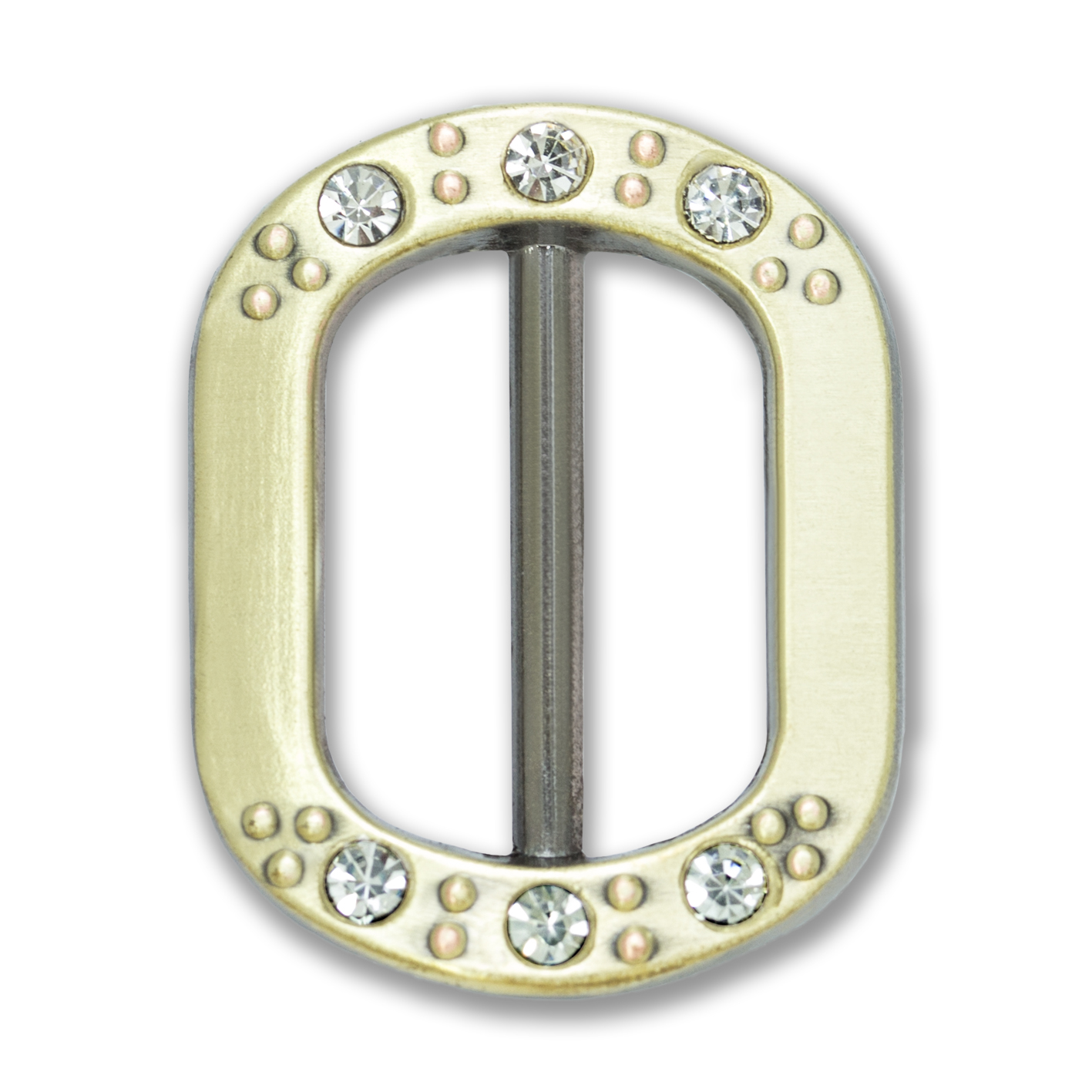 Пряжка металлическая со стразами