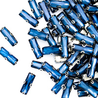 Стразы прямоугольные пришивные в металлической оправе