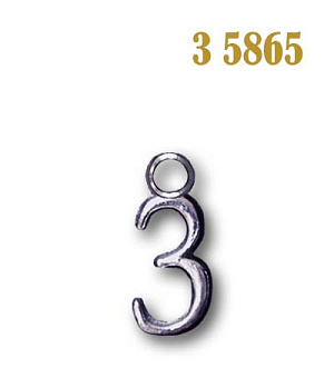 Цифра плоская металлическая 3 5865 цифры и буквы