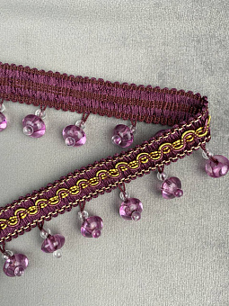 бахрома для штор из стекляруса, бус и жемчуга