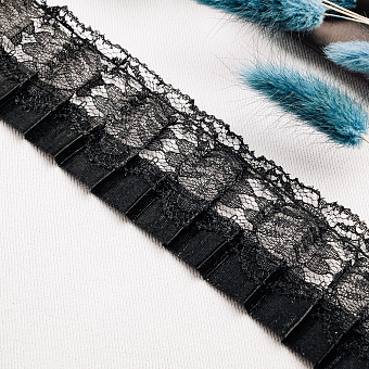 Тесьма-оборка 859HT черный декоративная тесьма оборка