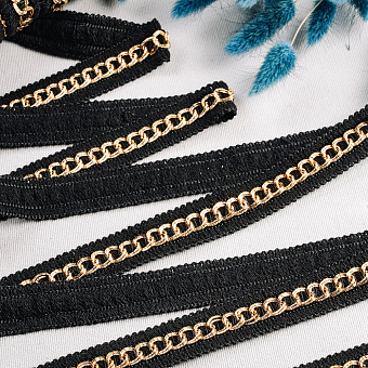 декоративная тесьма с металлической цепочкой