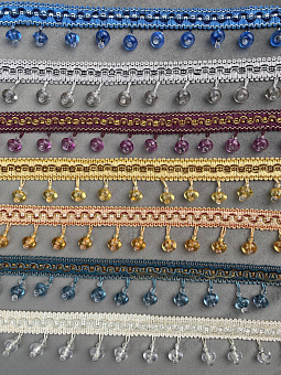 бахрома для штор из стекляруса, бус и жемчуга