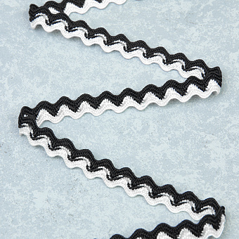 Тесьма-вьюнок 2-126 белый/черный декоративная тесьма вьюнок