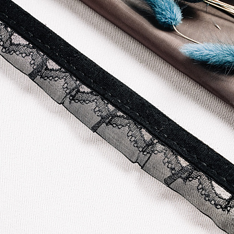 Тесьма-оборка 714HT черный декоративная тесьма оборка
