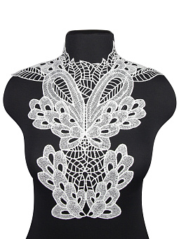 Мысик-бабочка белый W0199 декоративные мысики и пришивные воротники