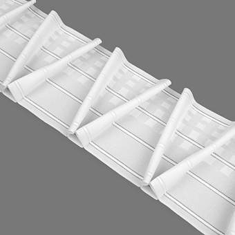 шторная лента с лучевыми групповыми складками