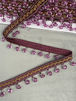 бахрома для штор из стекляруса, бус и жемчуга