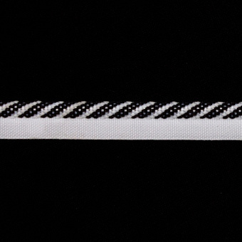 Кант E201белый/черный кант декоративный из ткани
