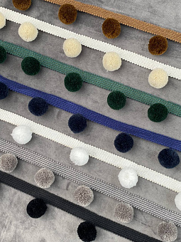 бахрома для штор с помпонами, шариками, бубенчиками