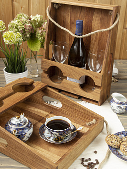 Полка-поднос дуб (40х30х10 см)