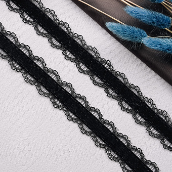 Тесьма 08A-UG1286 черный тесьма декоративная комбинированная