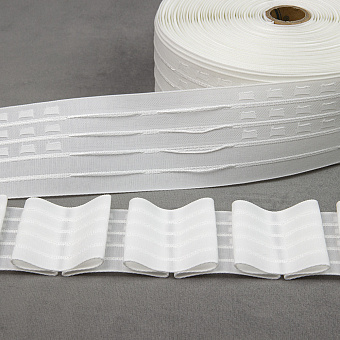 шторная лента с бантовой встречной сборкой