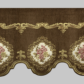 Ламбрекен жаккардовый LT-8 коричневый жаккардовые ламбрекены