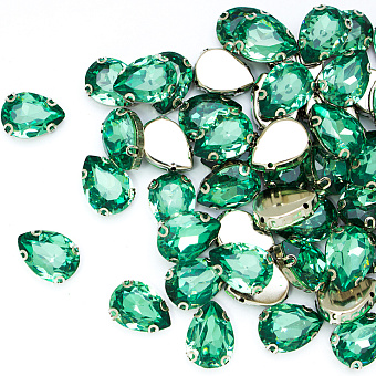 стразы пришивные капля в металлической оправе