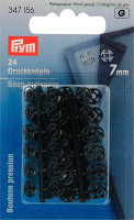 Пришивные кнопки 347156 Prym пластиковые черные 7 мм (24 шт)