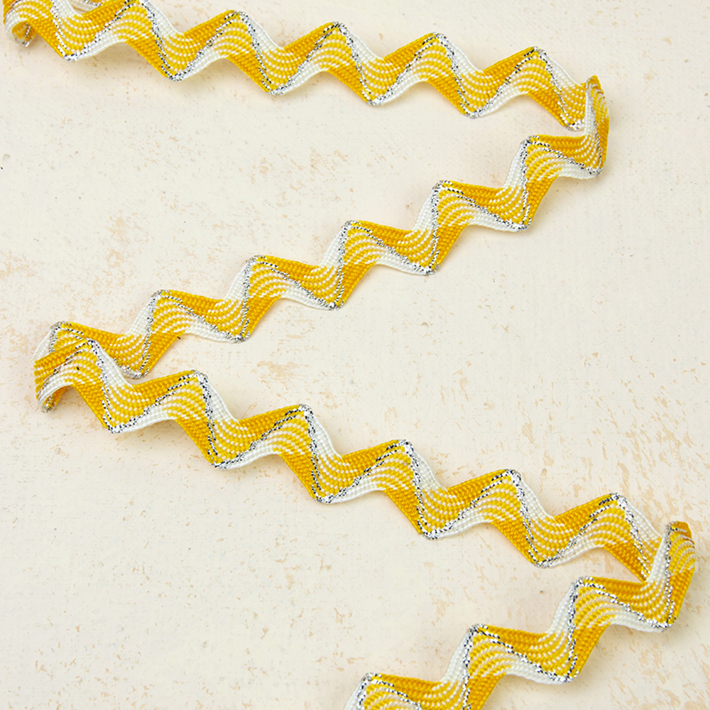 Тесьма-вьюнок 57-HT белый/желтый