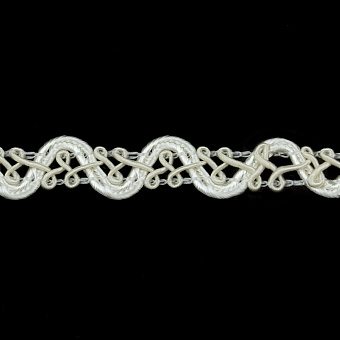 Теcьма "Шанель" 1590 бежевый/белый декоративная тесьма шанель