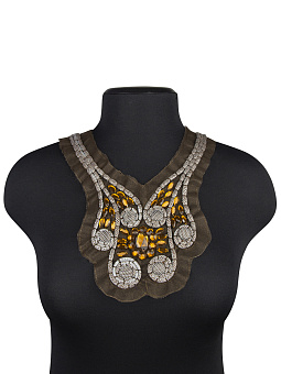 Мысик со стразами коричневый декоративные мысики и пришивные воротники