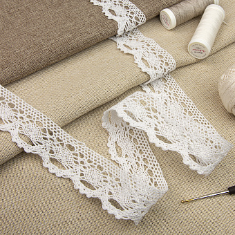 Кружево вязаное 3827 белый, 3 см декоративное вязаное кружево