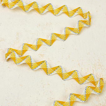 Тесьма-вьюнок 57-HT белый/желтый декоративная тесьма вьюнок