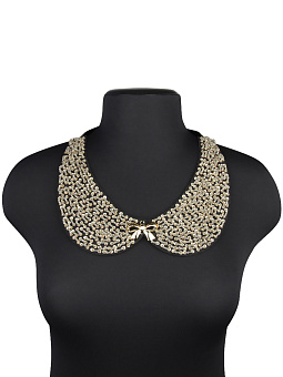 Мысик со стеклярусом 3273-1 бежевый декоративные мысики и пришивные воротники