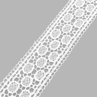 Тесьма 33976W-D103 молочный декоративная вязаная тесьма